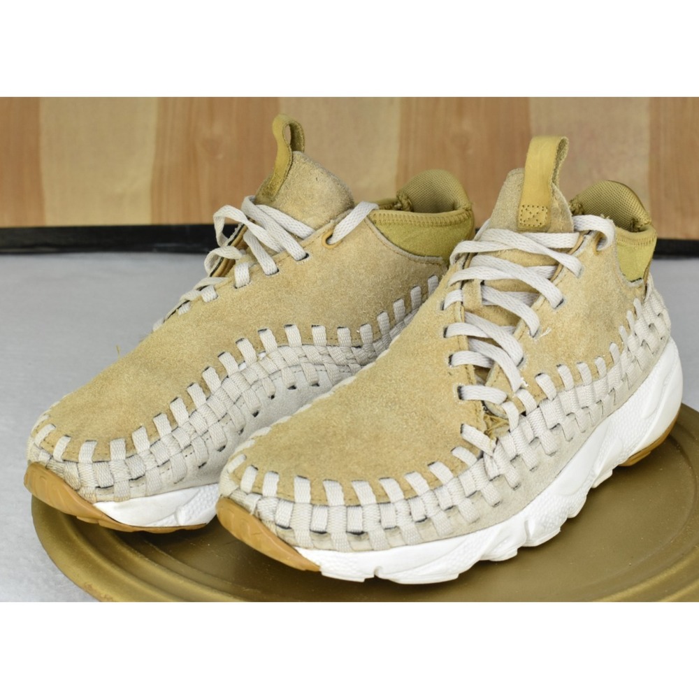 Nike Air Footscape Woven Men Shoes Size 7.5 Flat Gold Chukka QS Hairy Suede